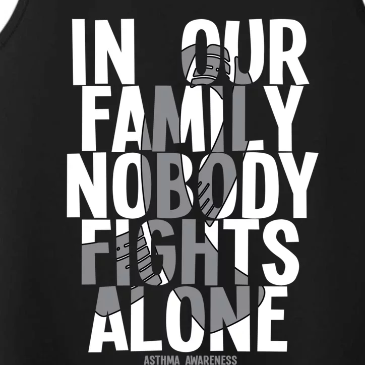 In Our Family Nobody Fights Alone Asthma Awareness Great Gift Performance Tank