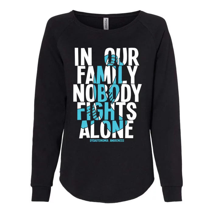 In Our Family Nobody Fights Alone Dysautonomia Awareness Gift Womens California Wash Sweatshirt