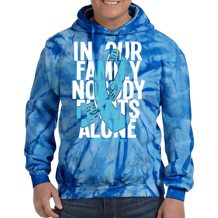 In Our Family Nobody Fights Alone Dysautonomia Awareness Gift Tie Dye Hoodie