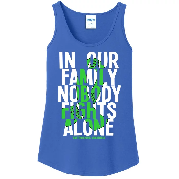 In Our Family Nobody Fights Alone Gastroschisis Awareness Gift Ladies Essential Tank