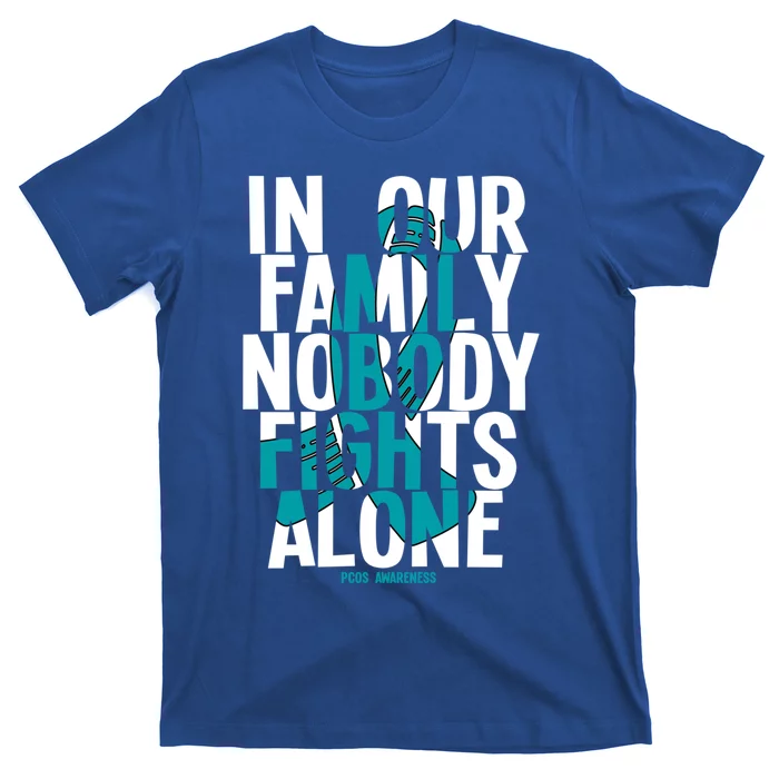 In Our Family Nobody Fights Alone Pcos Awareness Gift T-Shirt