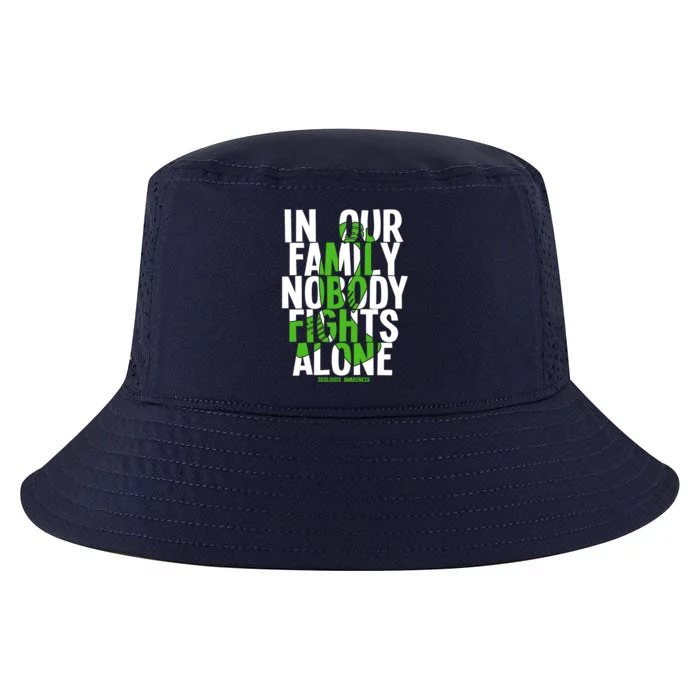 In Our Family Nobody Fights Alone Scoliosis Awareness Cool Gift Cool Comfort Performance Bucket Hat