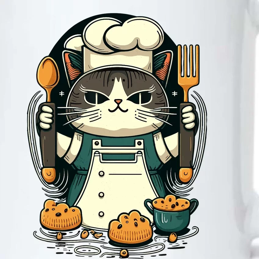 Illustration Of Funny Chef Cat Ready To Cook Black Color Changing Mug