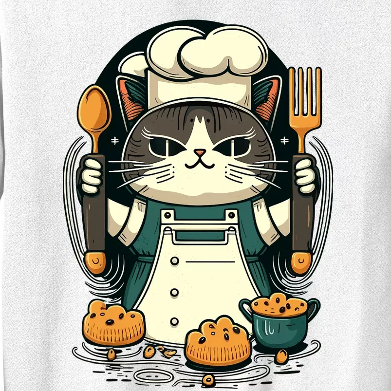 Illustration Of Funny Chef Cat Ready To Cook Sweatshirt