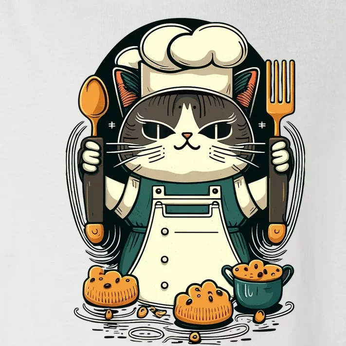 Illustration Of Funny Chef Cat Ready To Cook Toddler Long Sleeve Shirt