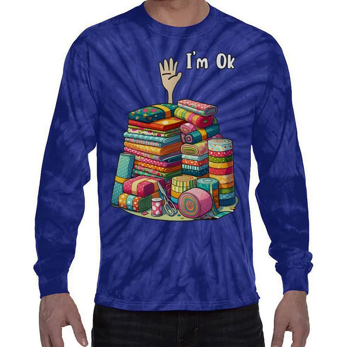 IM Okay Funny Quilting Tie-Dye Long Sleeve Shirt