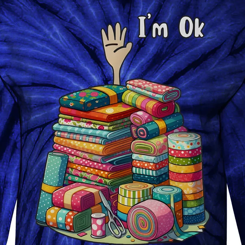 IM Okay Funny Quilting Tie-Dye Long Sleeve Shirt