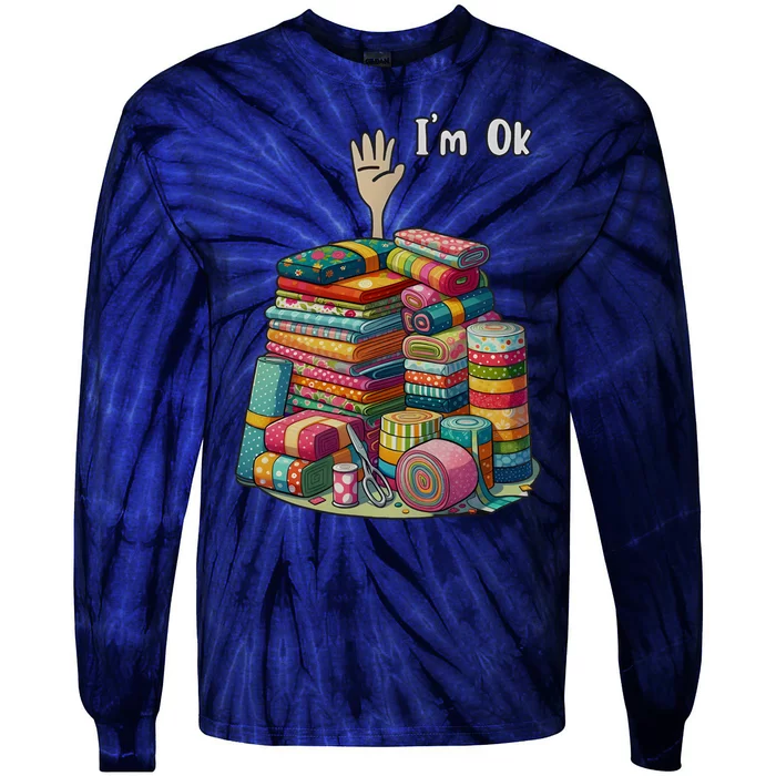 IM Okay Funny Quilting Tie-Dye Long Sleeve Shirt