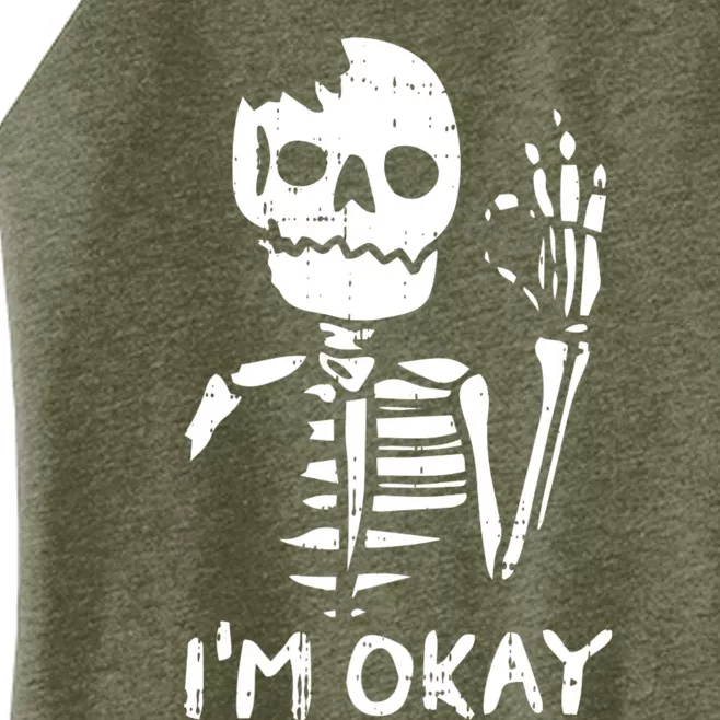 Im Okay Funny Halloween Costume Broken Skeleton Skull Women’s Perfect Tri Rocker Tank