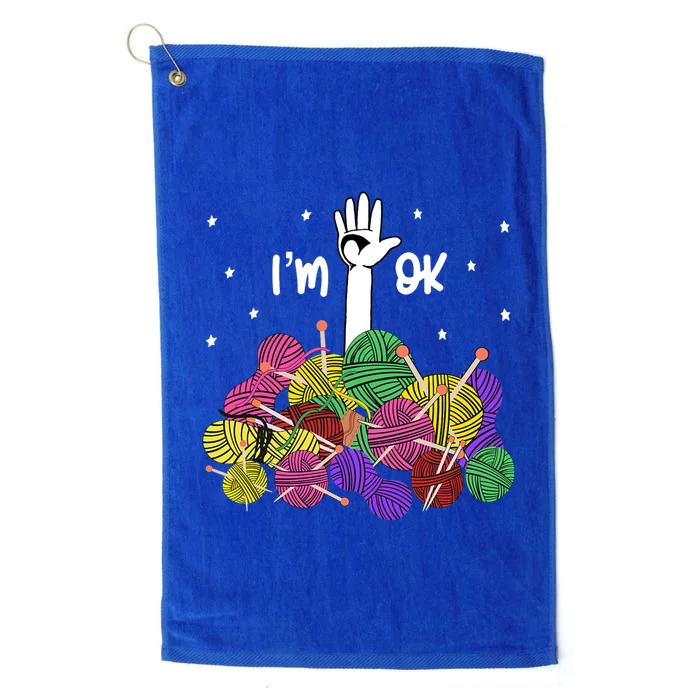 Im Ok Funny Yarn Knitting Crochet Funny Crocheting Platinum Collection Golf Towel