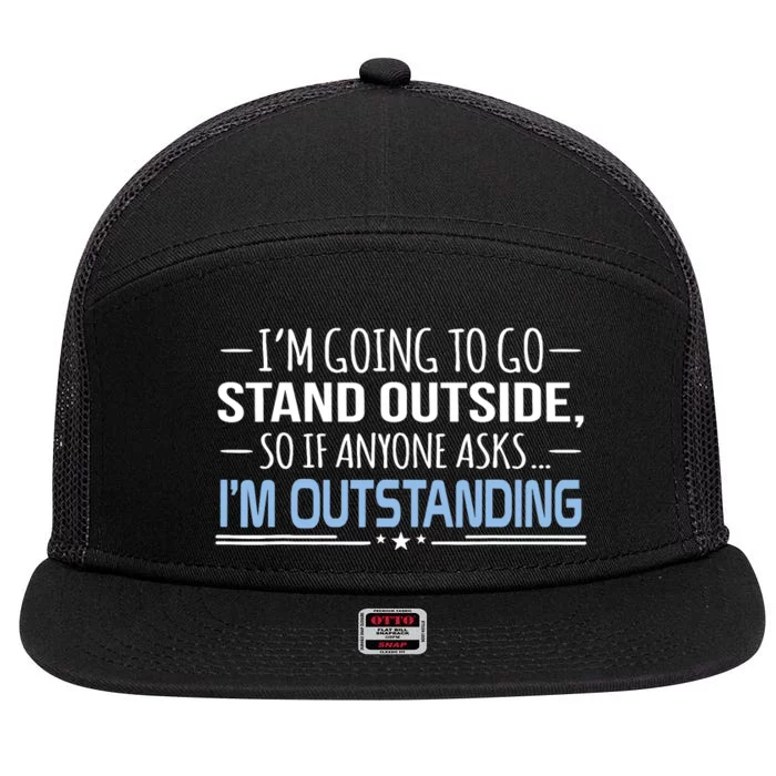 I'm Outstanding Funny Sarcasm Graphic 7 Panel Mesh Trucker Snapback Hat