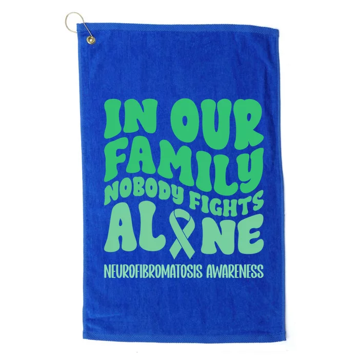 In Our Family Nobody Fights Alone Neurofibromatosis Gift Platinum Collection Golf Towel