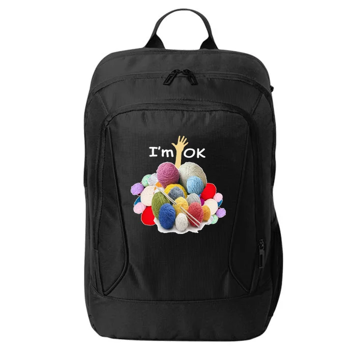 I’m Ok Funny Crochet And Knitting Yarn Mess City Backpack