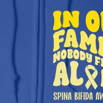 In Our Family Nobody Fights Alone Spina Bifida Gift Full Zip Hoodie