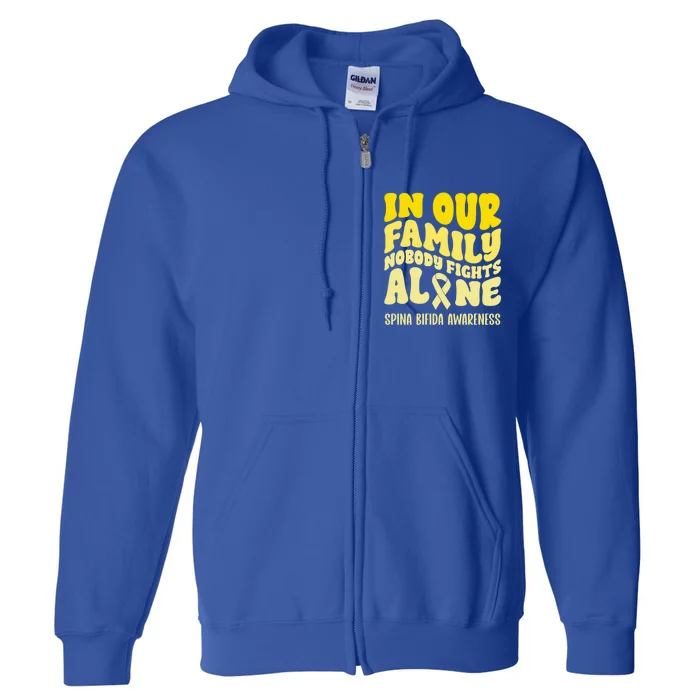 In Our Family Nobody Fights Alone Spina Bifida Gift Full Zip Hoodie