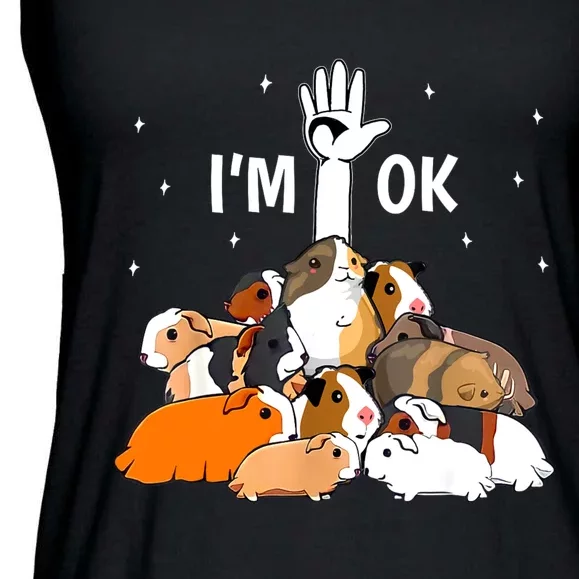 I’m Ok Funny Guinea Pigs Lover Ladies Essential Flowy Tank