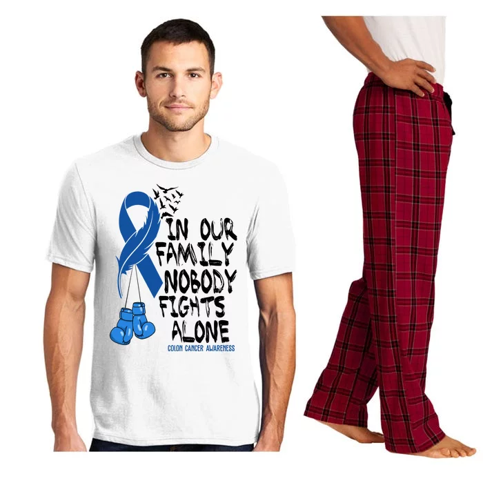 In Our Family Nobody Fights Alone Colon Cancer Awareness Pajama Set