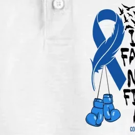 In Our Family Nobody Fights Alone Colon Cancer Awareness Dry Zone Grid Performance Polo