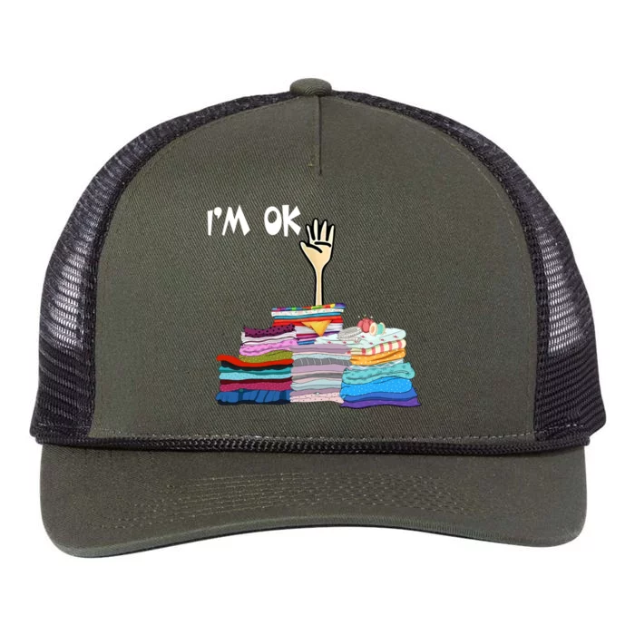 I'm Ok Funny Sewing Lover Sewer Fabric Sewing Seamstress Meaningful Gift Retro Rope Trucker Hat Cap