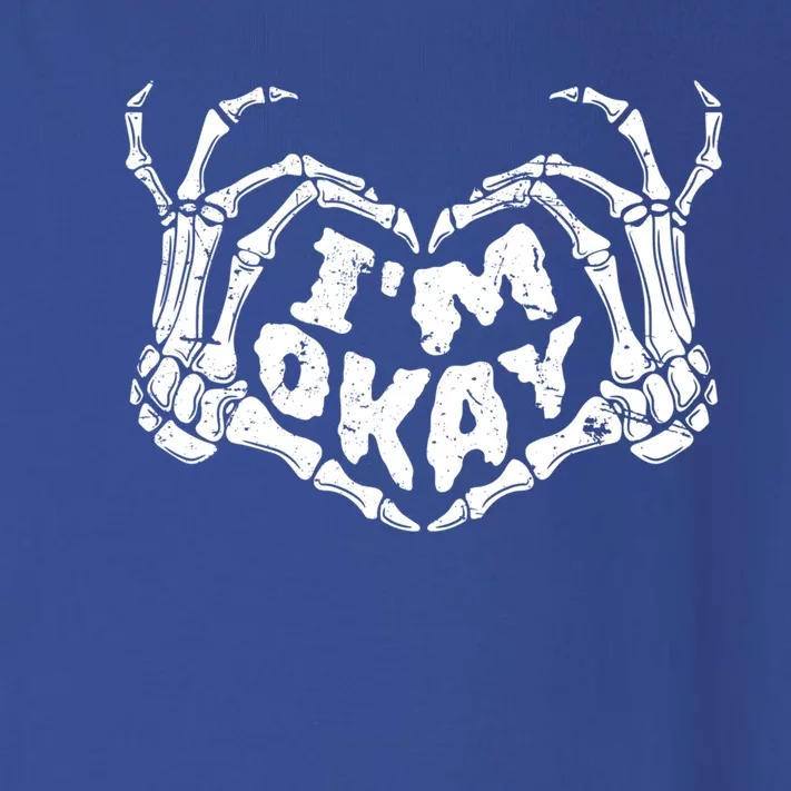 Im Okay Funny Halloween Costume Skeleton Hands Heart Gift Toddler Long Sleeve Shirt