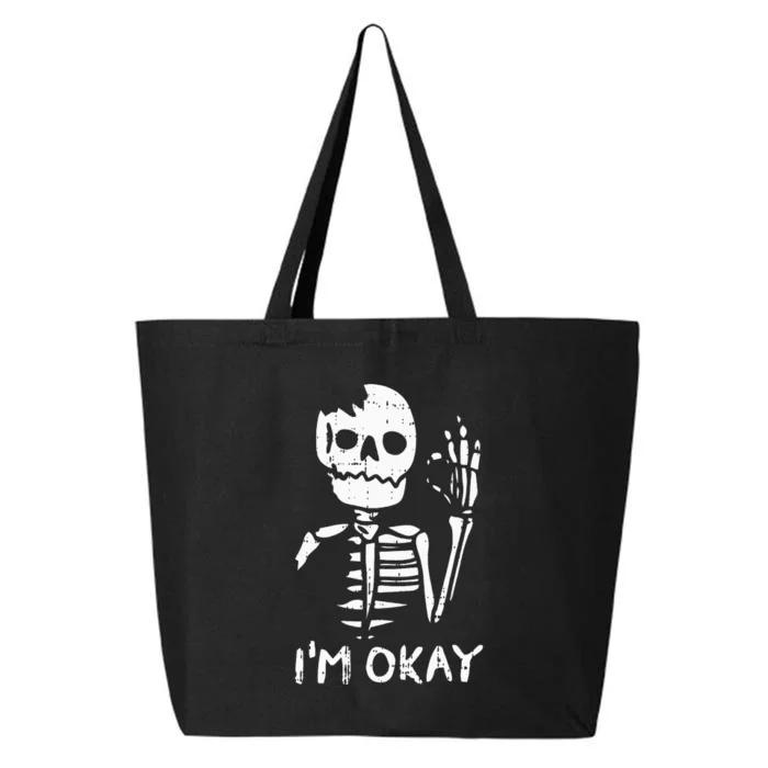 Im Okay Funny Halloween Costume Broken Skeleton Skull 25L Jumbo Tote