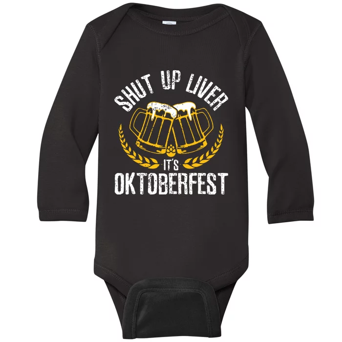 Its Oktoberfest Funny German Beer Drinking Baby Long Sleeve Bodysuit