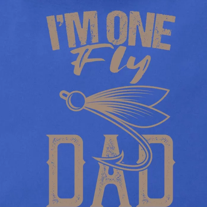 IM One Fly Dad Fly Fishing Saying Angler Fishing Dad Great Gift Zip Tote Bag