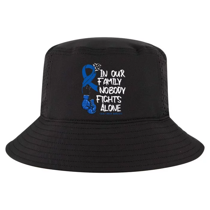 In Our Family Nobody Fights Alone Colon Cancer Awareness Cool Comfort Performance Bucket Hat