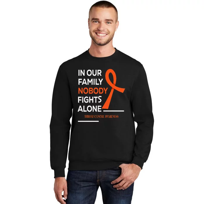 In Our Family Nobody Fights Alone Support Throat Cancer Sweatshirt