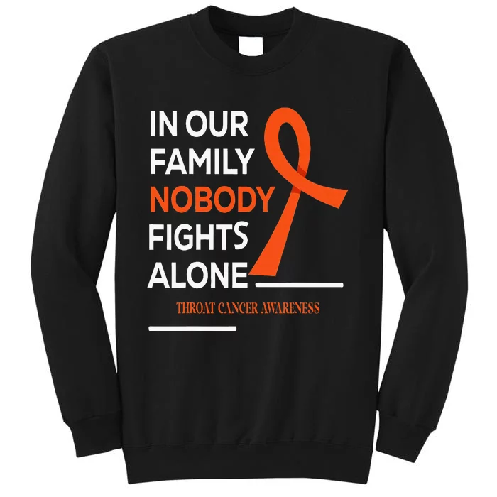 In Our Family Nobody Fights Alone Support Throat Cancer Sweatshirt