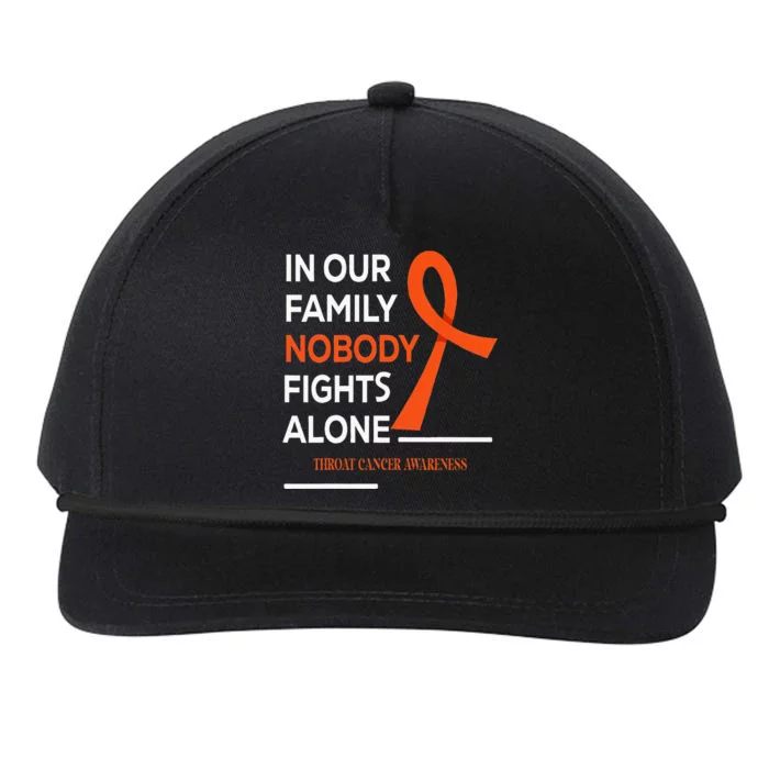 In Our Family Nobody Fights Alone Support Throat Cancer Snapback Five-Panel Rope Hat