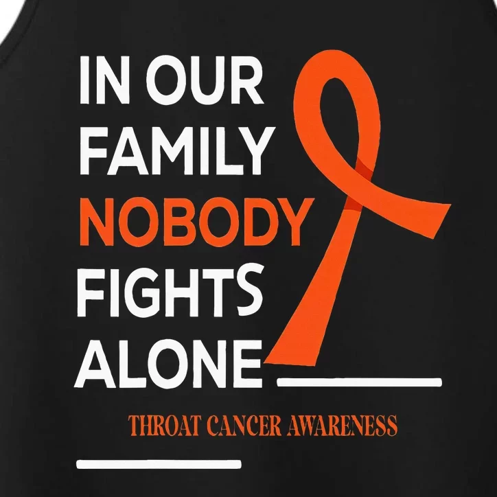 In Our Family Nobody Fights Alone Support Throat Cancer Performance Tank