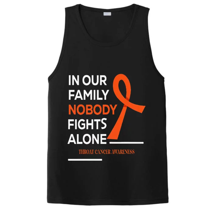 In Our Family Nobody Fights Alone Support Throat Cancer Performance Tank