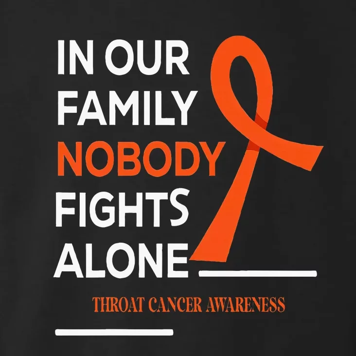 In Our Family Nobody Fights Alone Support Throat Cancer Toddler Hoodie