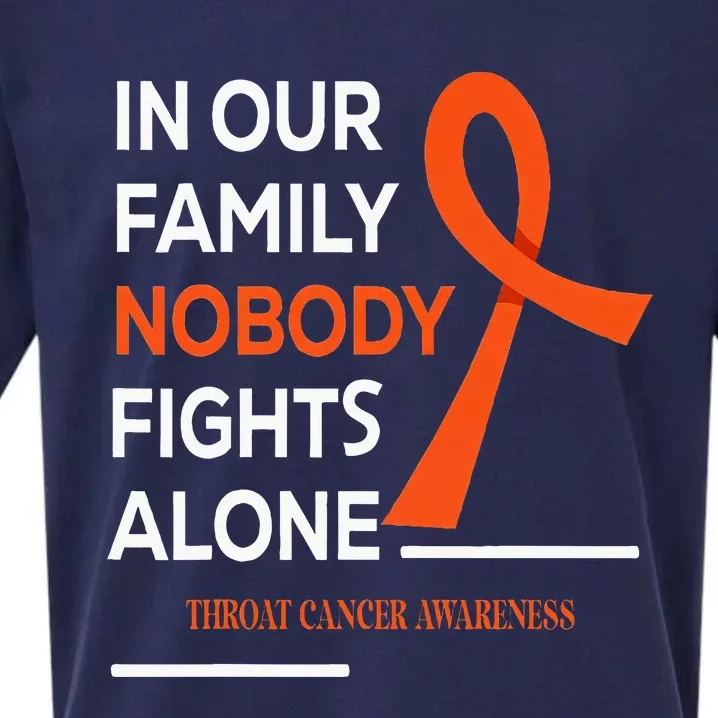 In Our Family Nobody Fights Alone Support Throat Cancer Sueded Cloud Jersey T-Shirt