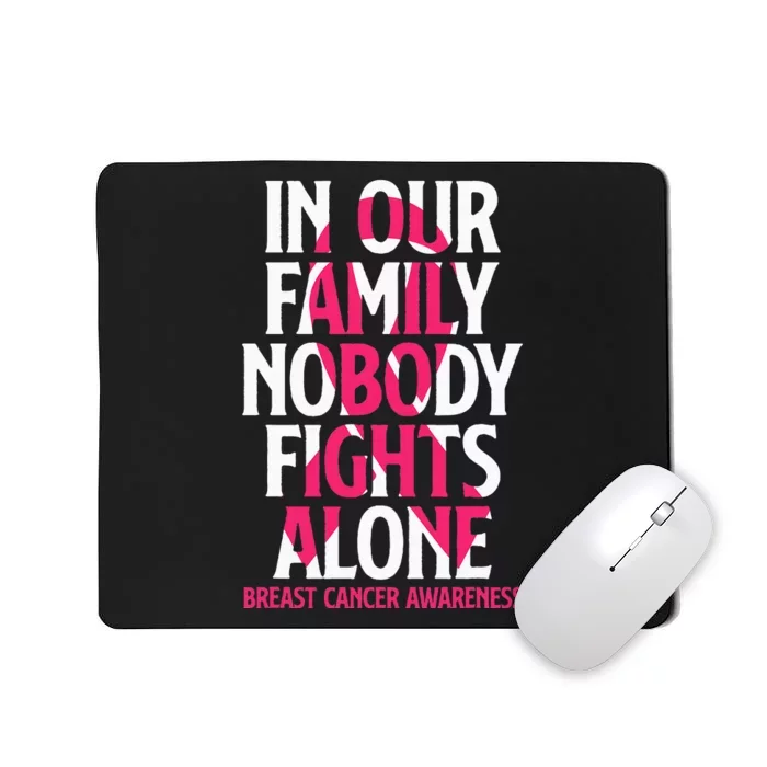 In Our Family Nobody Fights Alone Breast Cancer Awareness Mousepad