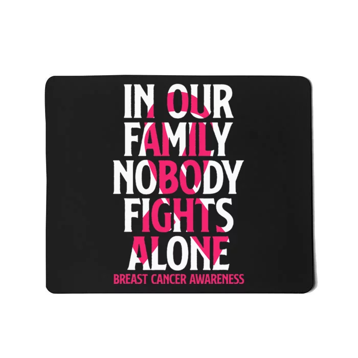 In Our Family Nobody Fights Alone Breast Cancer Awareness Mousepad