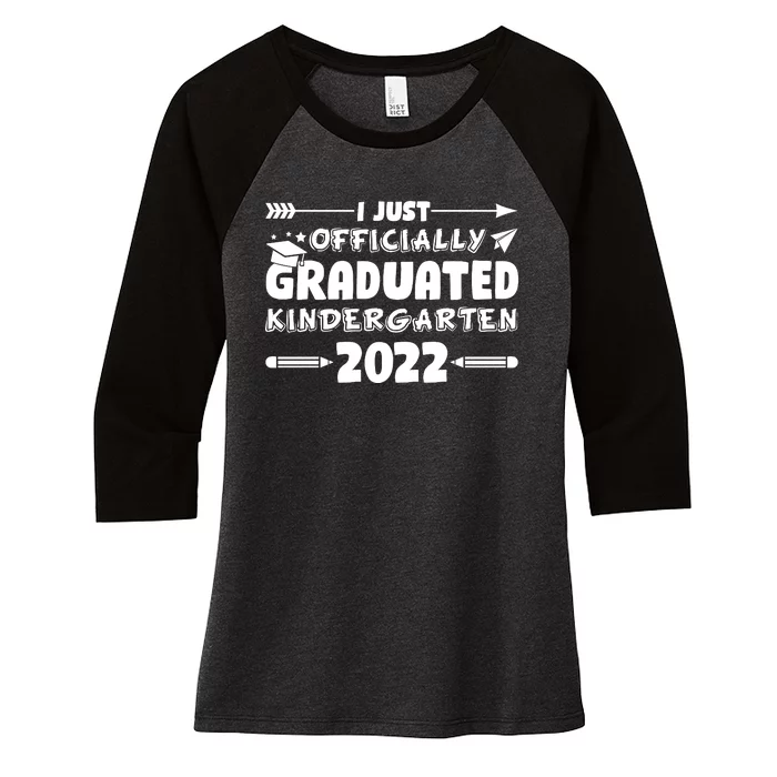 I Officially Graduated Kindergarten Women's Tri-Blend 3/4-Sleeve Raglan Shirt