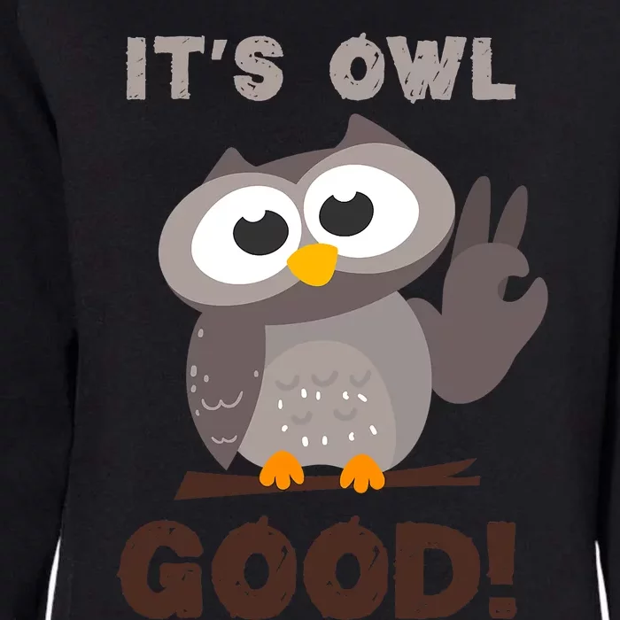 It's Owl Good It's All Good Funny Trending Owl Lover Womens California Wash Sweatshirt