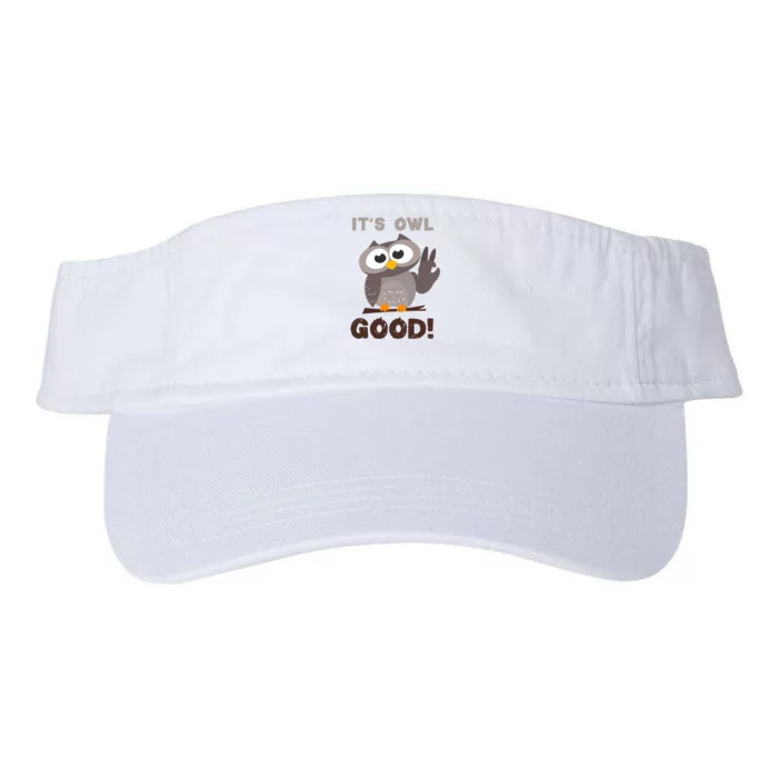 It's Owl Good It's All Good Funny Trending Owl Lover Valucap Bio-Washed Visor