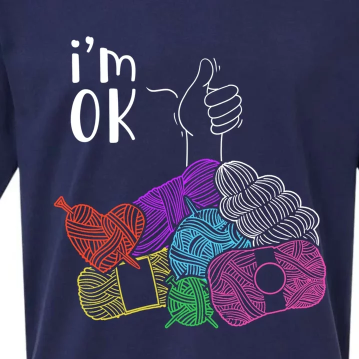 I'm Okay Gift Funny Thumbs Up Crocheting Yarn Lover Crocheter Great Gift Sueded Cloud Jersey T-Shirt