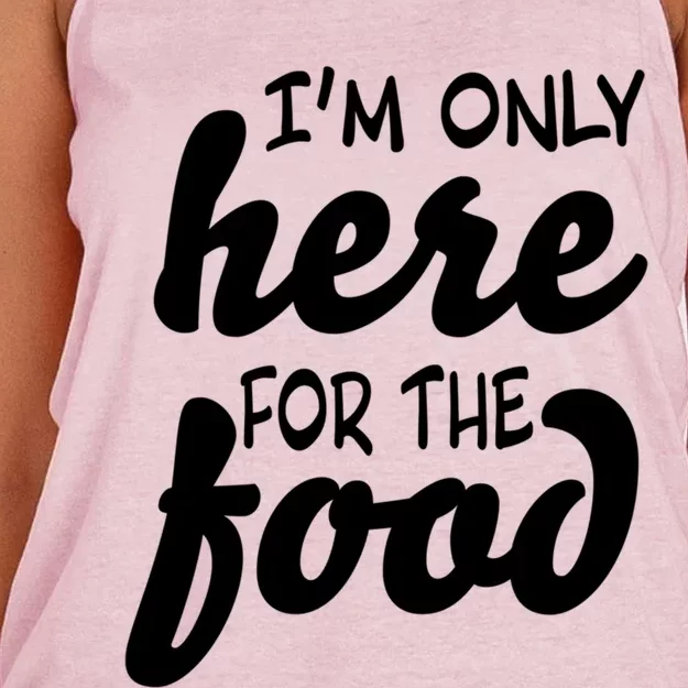 Im Only Here For The Food Thanksgiving And Christmas Dinner Gift Women's Knotted Racerback Tank