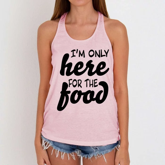 Im Only Here For The Food Thanksgiving And Christmas Dinner Gift Women's Knotted Racerback Tank