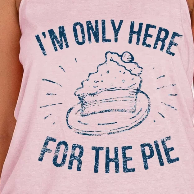 Im Only Here For The Pie Funny Thanksgiving Family Women's Knotted Racerback Tank