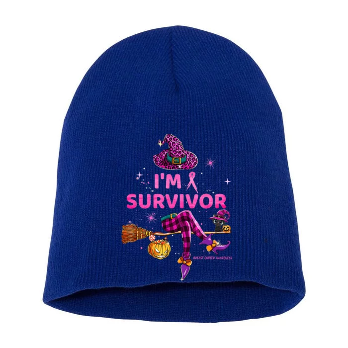 In October IM Survivor We Wear Pink Breast Cancer Short Acrylic Beanie