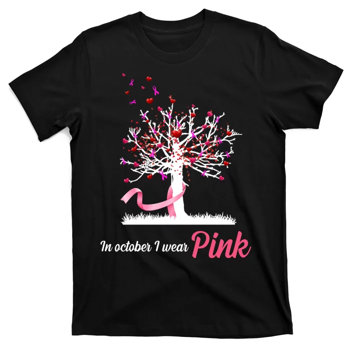 In October I Wear Pink Breast Cancer Tree Of Life T-Shirt