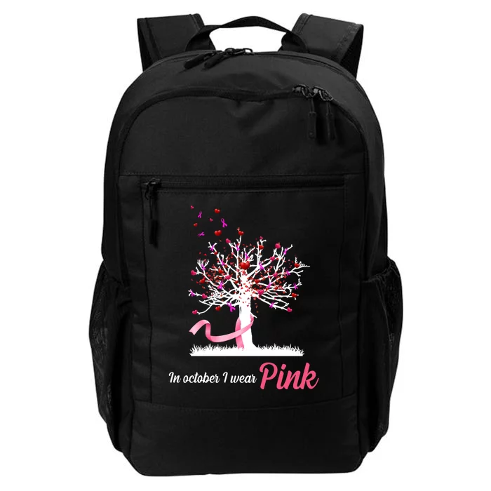 In October I Wear Pink Breast Cancer Tree Of Life Daily Commute Backpack