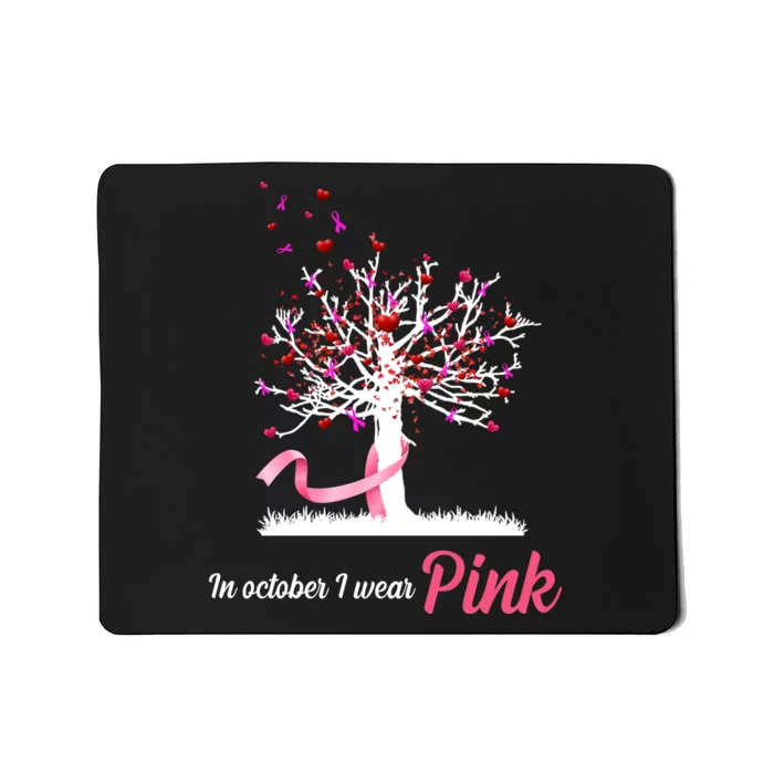 In October I Wear Pink Breast Cancer Tree Of Life Mousepad