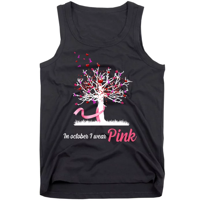 In October I Wear Pink Breast Cancer Tree Of Life Tank Top