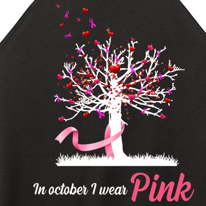 In October I Wear Pink Breast Cancer Tree Of Life Women’s Perfect Tri Rocker Tank